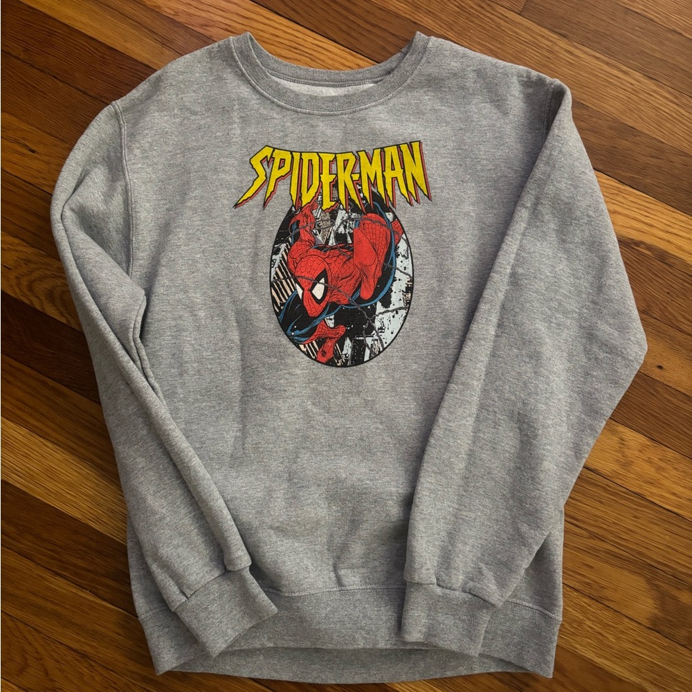 Marshalls Spider-Man Graphic Gray Crewneck Sweater